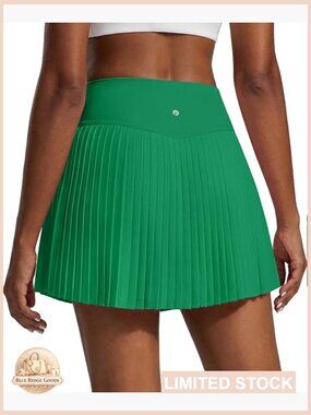 High Waist Pleated Tennis Skort with Pockets Athletic Workout Mini Skirt